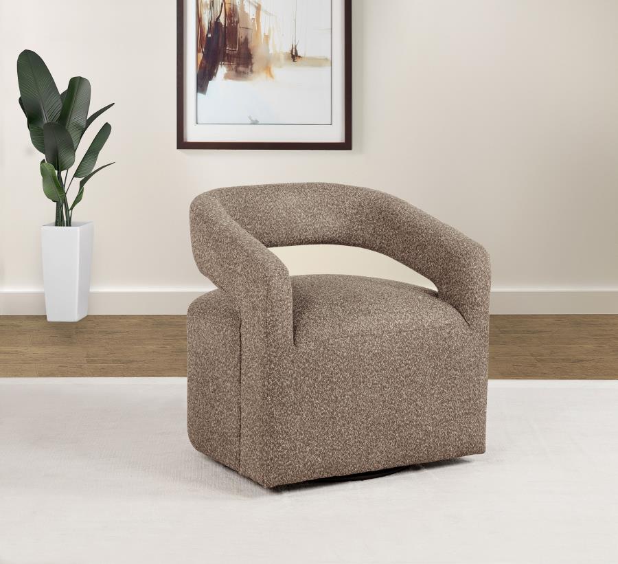 Home & Sleep Outlet - Westhill Boucle Upholstered Swivel Accent Chair Rocky Road