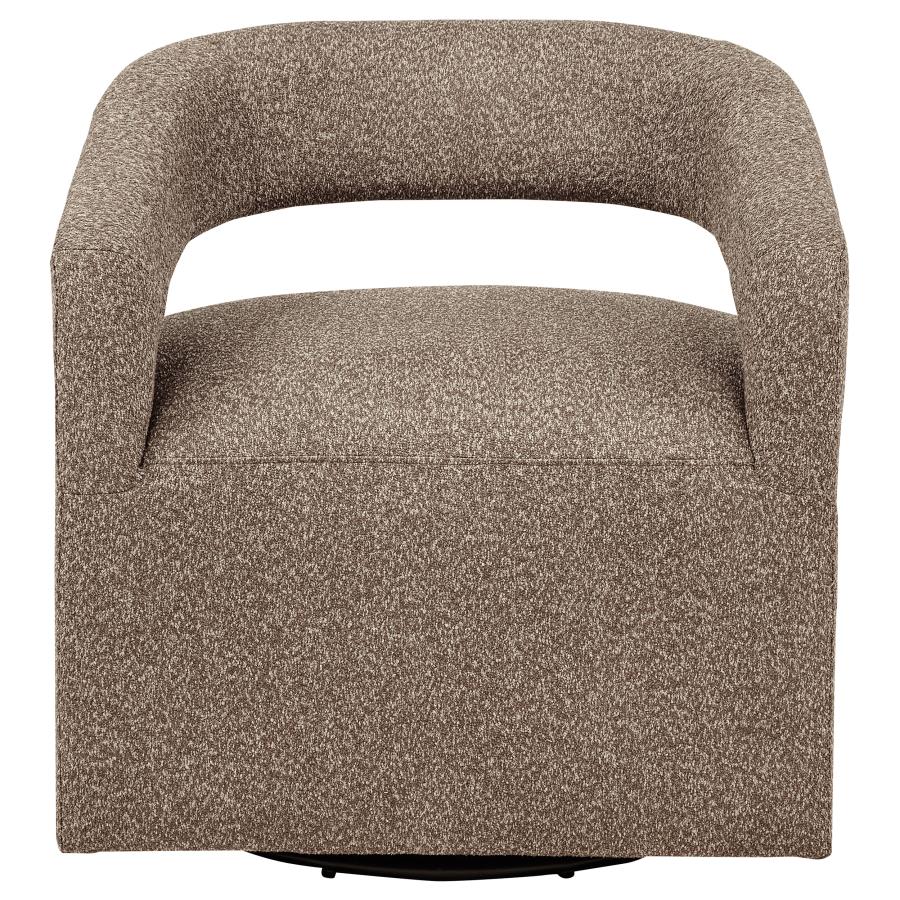 Home & Sleep Outlet - Westhill Boucle Upholstered Swivel Accent Chair Rocky Road