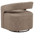 Westhill Boucle Upholstered Swivel Accent Chair Rocky Road