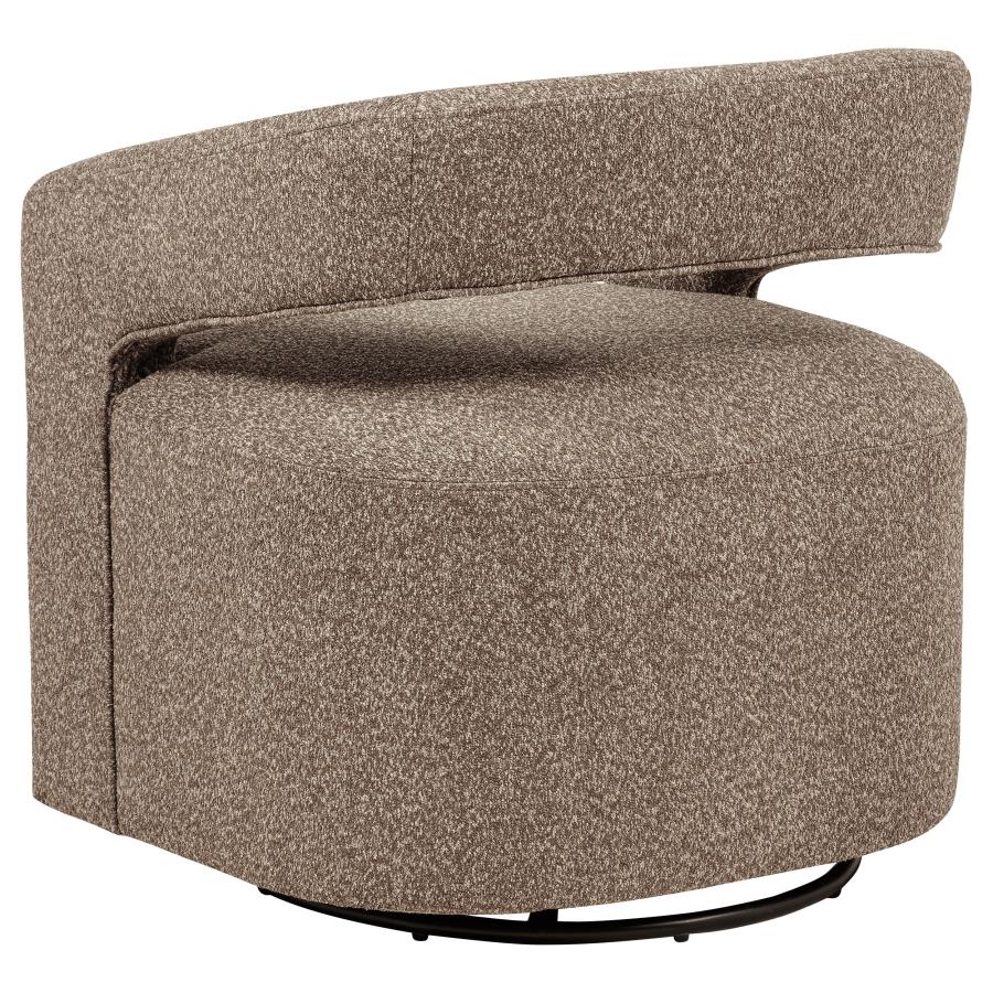 Home & Sleep Outlet - Westhill Boucle Upholstered Swivel Accent Chair Rocky Road