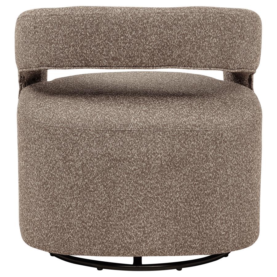Home & Sleep Outlet - Westhill Boucle Upholstered Swivel Accent Chair Rocky Road