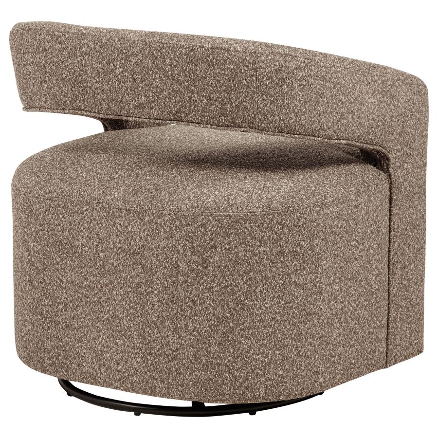 Home & Sleep Outlet - Westhill Boucle Upholstered Swivel Accent Chair Rocky Road
