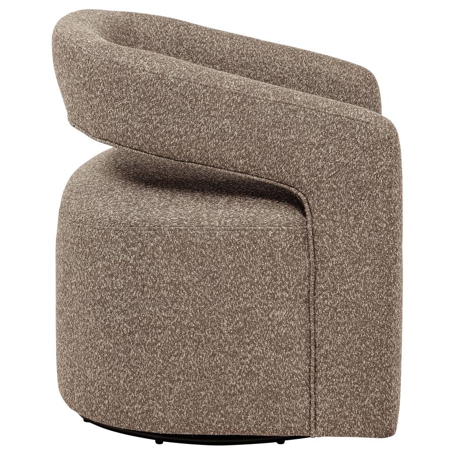 Home & Sleep Outlet - Westhill Boucle Upholstered Swivel Accent Chair Rocky Road