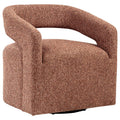 Home & Sleep Outlet - Westhill Boucle Upholstered Swivel Accent Chair Berry