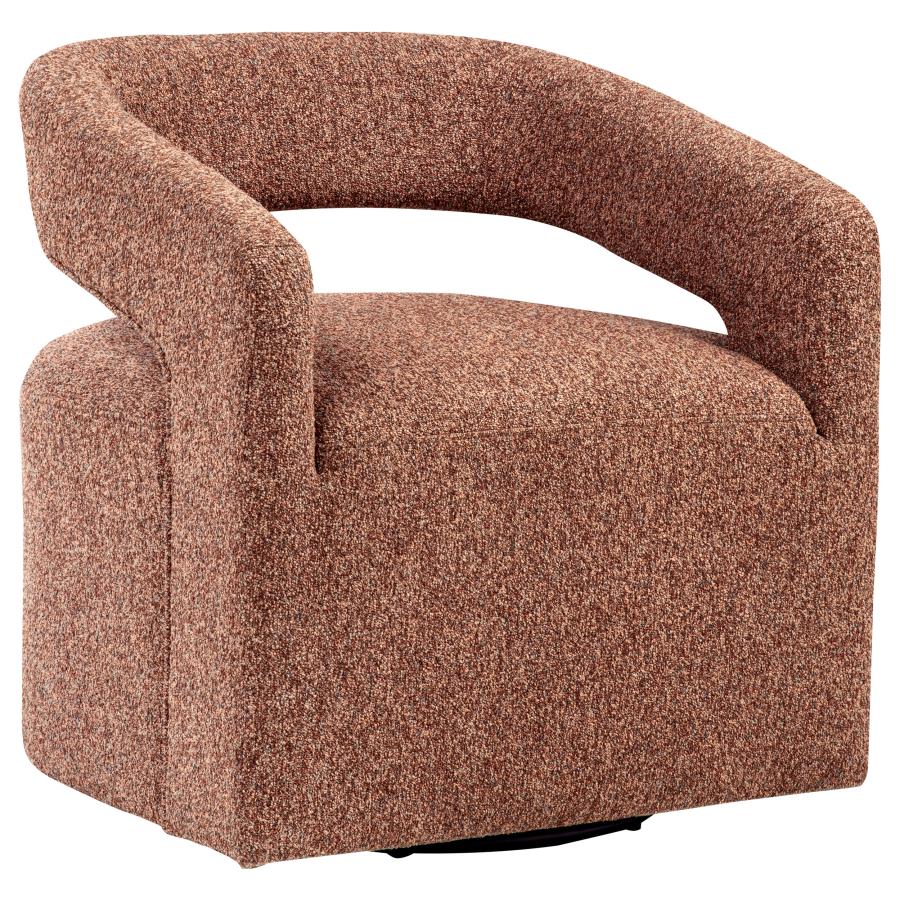 Home & Sleep Outlet - Westhill Boucle Upholstered Swivel Accent Chair Berry