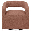 Westhill Boucle Upholstered Swivel Accent Chair Berry