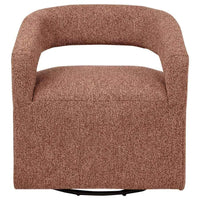 Westhill Boucle Upholstered Swivel Accent Chair Berry