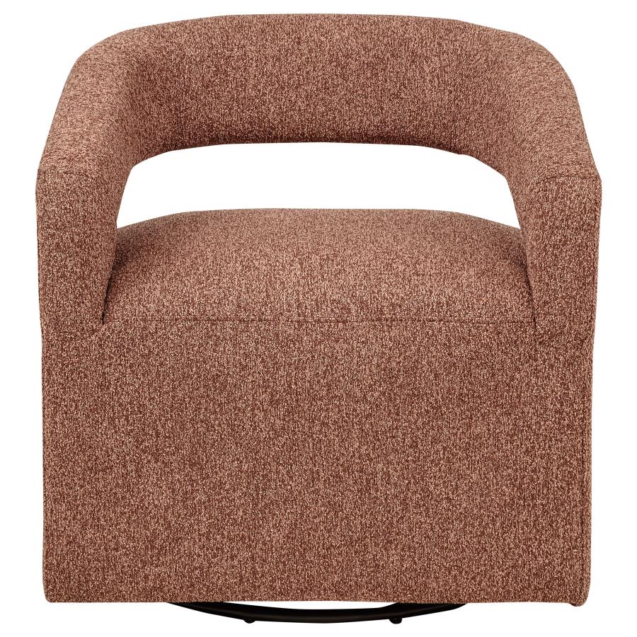 Home & Sleep Outlet - Westhill Boucle Upholstered Swivel Accent Chair Berry