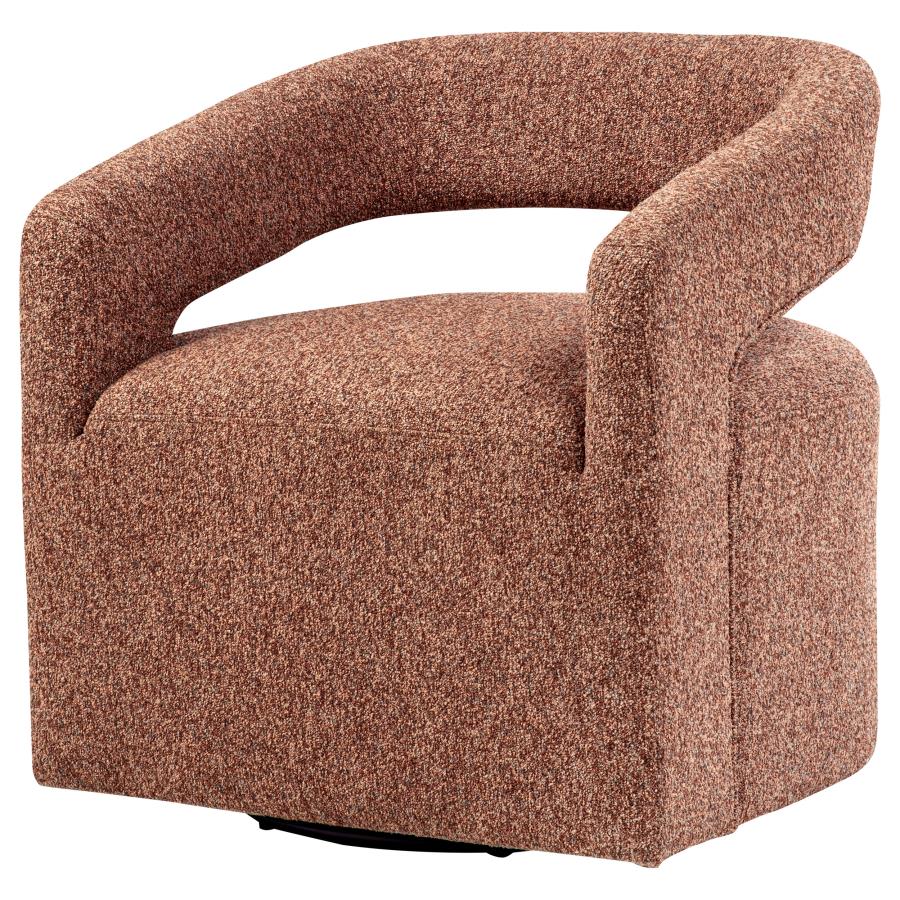Home & Sleep Outlet - Westhill Boucle Upholstered Swivel Accent Chair Berry