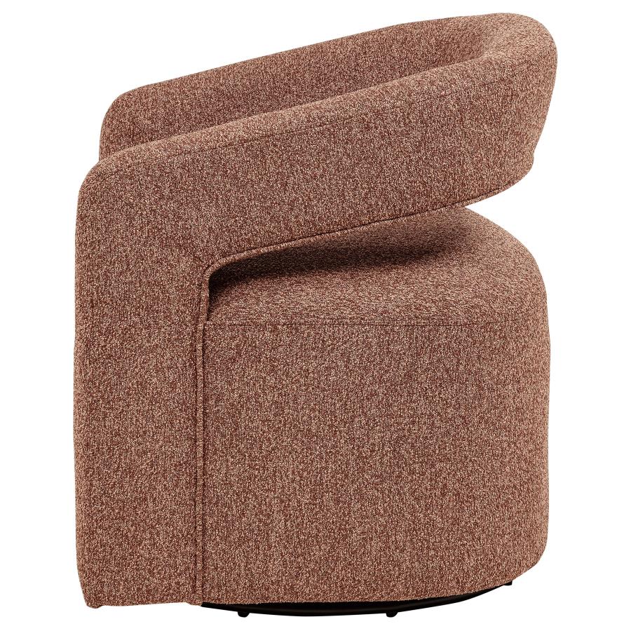 Home & Sleep Outlet - Westhill Boucle Upholstered Swivel Accent Chair Berry