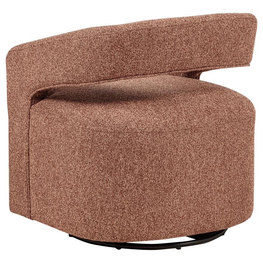 Home & Sleep Outlet - Westhill Boucle Upholstered Swivel Accent Chair Berry