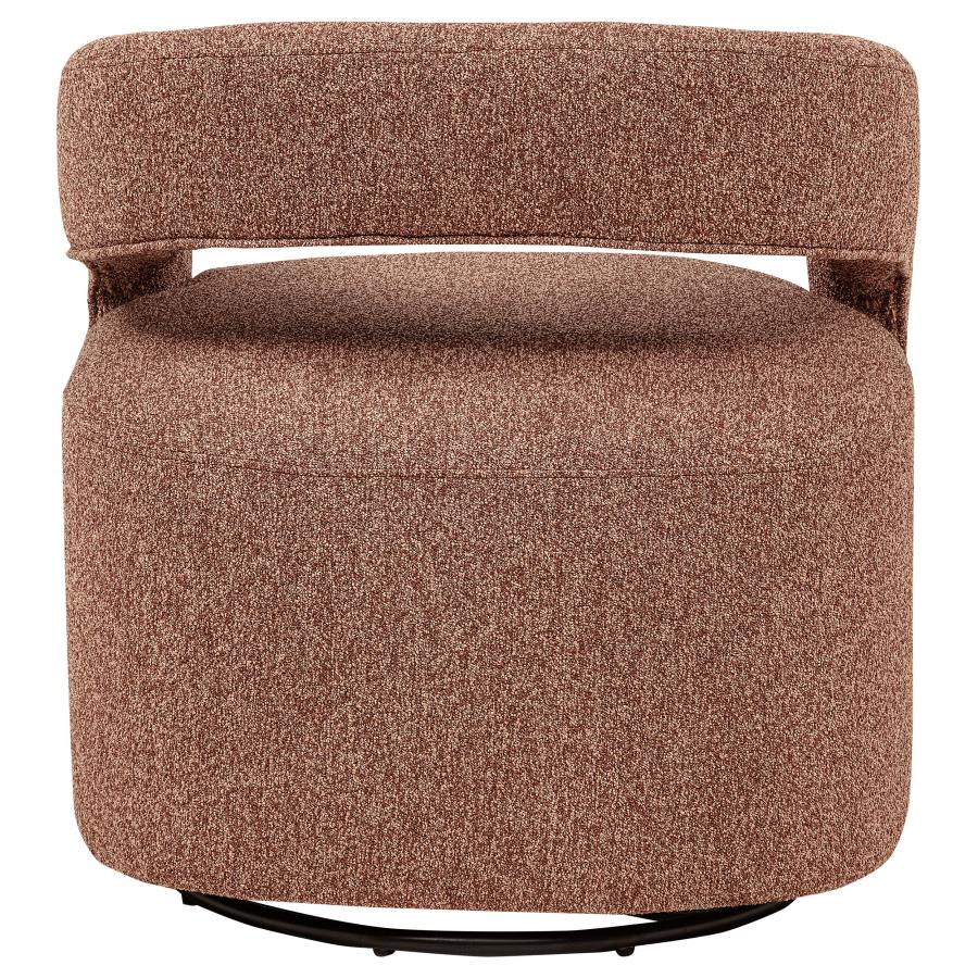 Home & Sleep Outlet - Westhill Boucle Upholstered Swivel Accent Chair Berry
