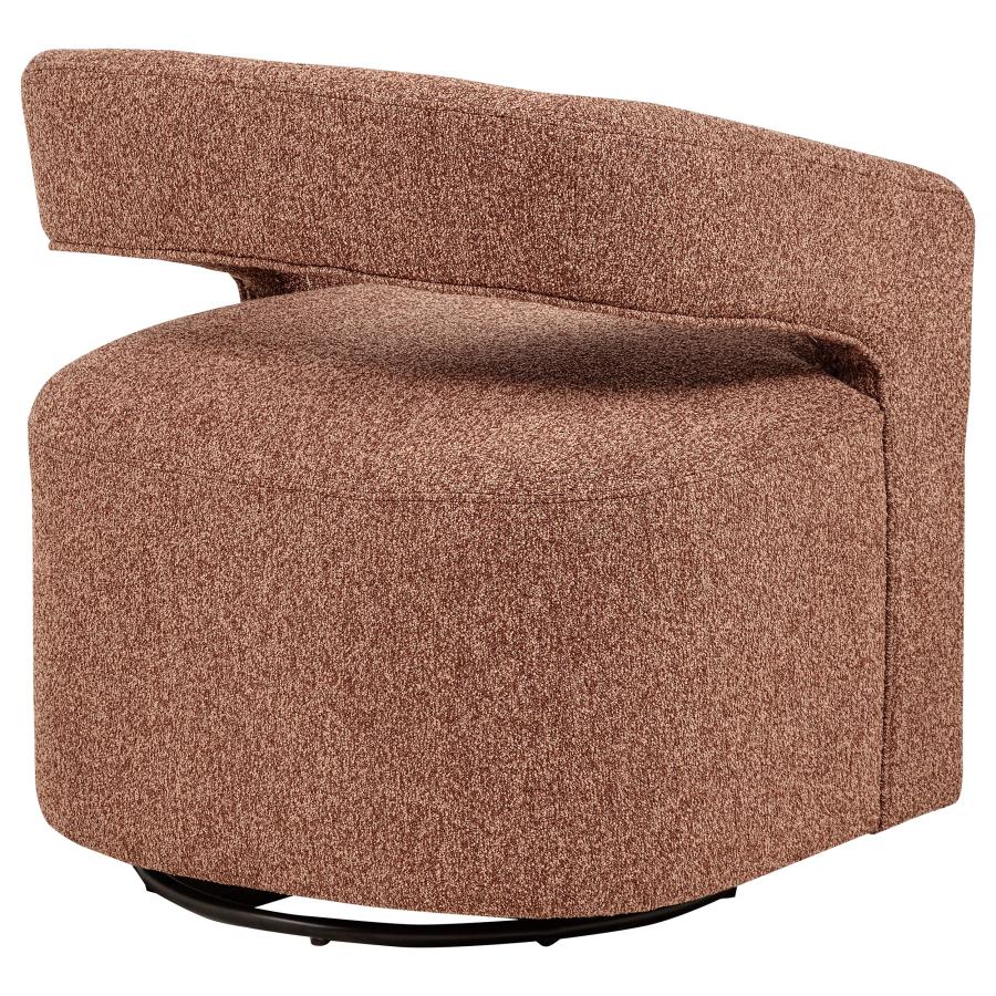 Home & Sleep Outlet - Westhill Boucle Upholstered Swivel Accent Chair Berry