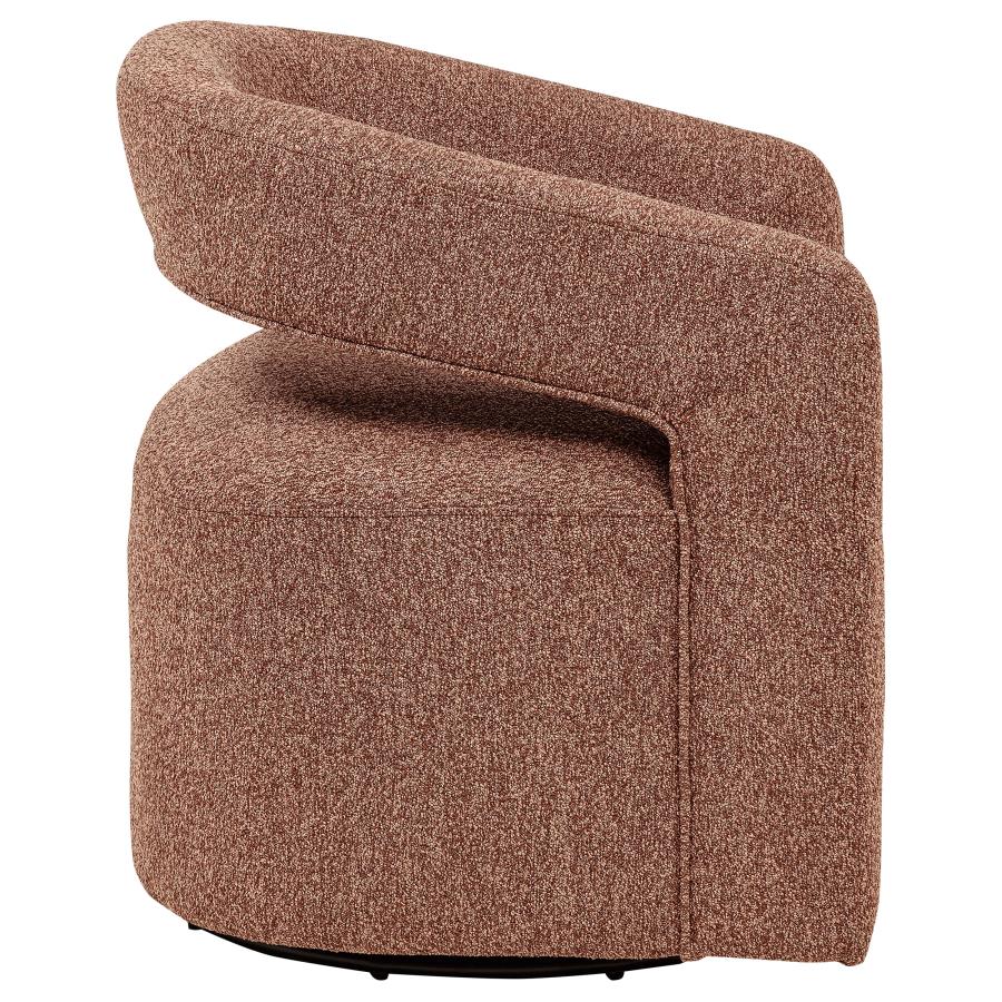 Home & Sleep Outlet - Westhill Boucle Upholstered Swivel Accent Chair Berry
