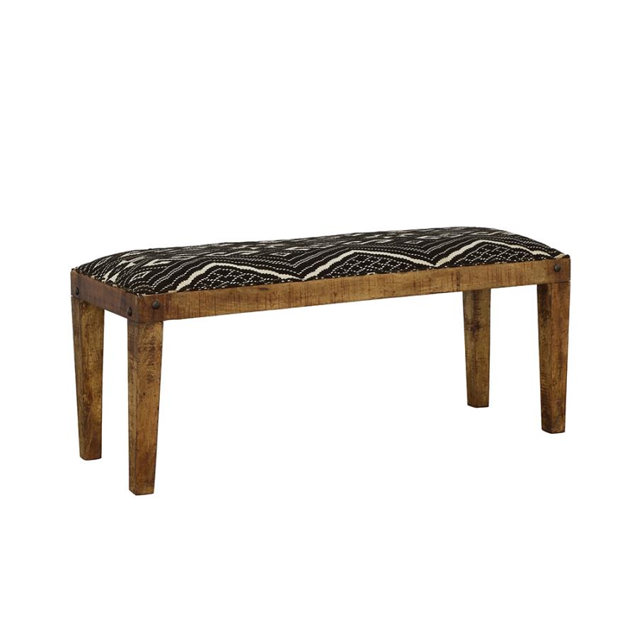 Home & Sleep Outlet - Lamont Fabric Upholstered Accent Bench Black and Natural