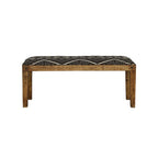 Home & Sleep Outlet - Lamont Fabric Upholstered Accent Bench Black and Natural