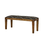 Home & Sleep Outlet - Lamont Fabric Upholstered Accent Bench Black and Natural