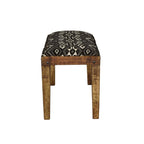 Home & Sleep Outlet - Lamont Fabric Upholstered Accent Bench Black and Natural