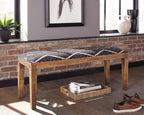 Home & Sleep Outlet - Lamont Fabric Upholstered Accent Bench Black and Natural