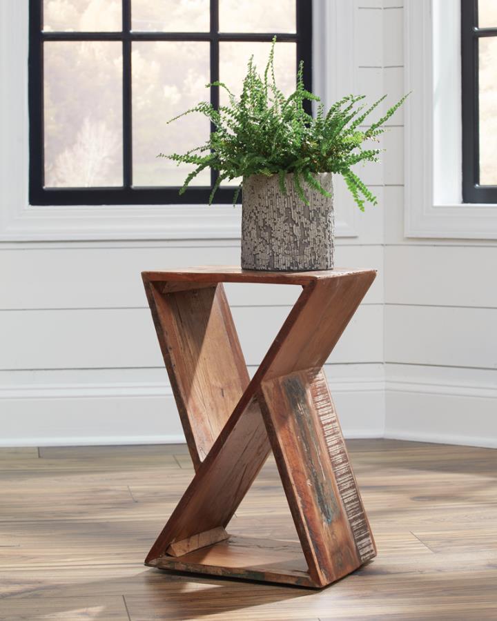 Home & Sleep Outlet - Lily Solid Reclaimed Wood Accent Side Table Natural