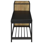 Home & Sleep Outlet - Martino Shoe Storage Entryway Bench with Cabinet Mango and Black