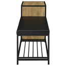 Martino Shoe Storage Entryway Bench with Cabinet Mango and Black