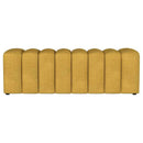 Summer Fabric Upholstered Tufted Accent Bench Mustard Yellow