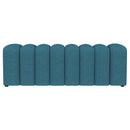 Summer Fabric Upholstered Tufted Accent Bench Peacock Blue