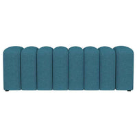 Summer Fabric Upholstered Tufted Accent Bench Peacock Blue