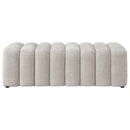 Summer Chenille Upholstered Channel Accent Bench Beige