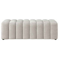 Summer Chenille Upholstered Channel Accent Bench Beige