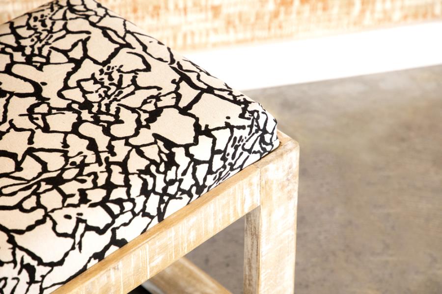 Home & Sleep Outlet - Aiden Fabric Upholstered Accent Bench Distressed White
