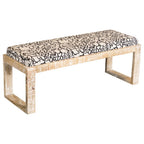 Home & Sleep Outlet - Aiden Fabric Upholstered Accent Bench Distressed White