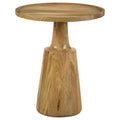 Home & Sleep Outlet - Ixia Round Solid Mango Wood Accent Side Table Natural