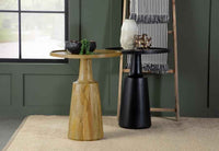Ixia Round Solid Mango Wood Accent Side Table Natural
