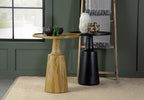 Home & Sleep Outlet - Ixia Round Solid Mango Wood Accent Side Table Natural