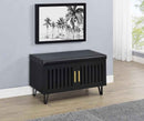 Brixton 2-door Padded Entryway Shoe Storage Bench Black