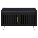 Brixton 2-door Padded Entryway Shoe Storage Bench Black