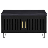 Brixton 2-door Padded Entryway Shoe Storage Bench Black