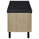 Brixton 2-door Padded Entryway Shoe Storage Bench White Oak