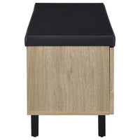 Brixton 2-door Padded Entryway Shoe Storage Bench White Oak