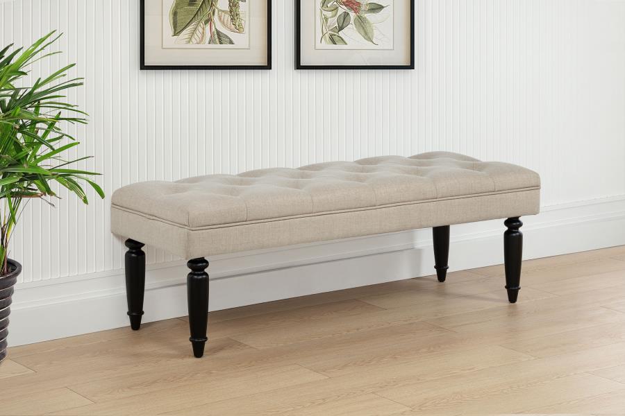 Home & Sleep Outlet - Marsha 52-inch Upholstered Entryway Accent Bench Latte