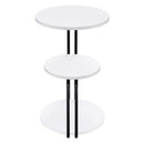 Hilly 3-tier Round Accent Side Table White and Black