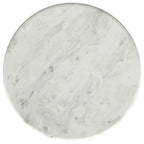 Home & Sleep Outlet - Berkeley Round Marble Top Side Table White and Brown