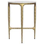 Home & Sleep Outlet - Baldwin Round Marble Top Side Table White and Gold