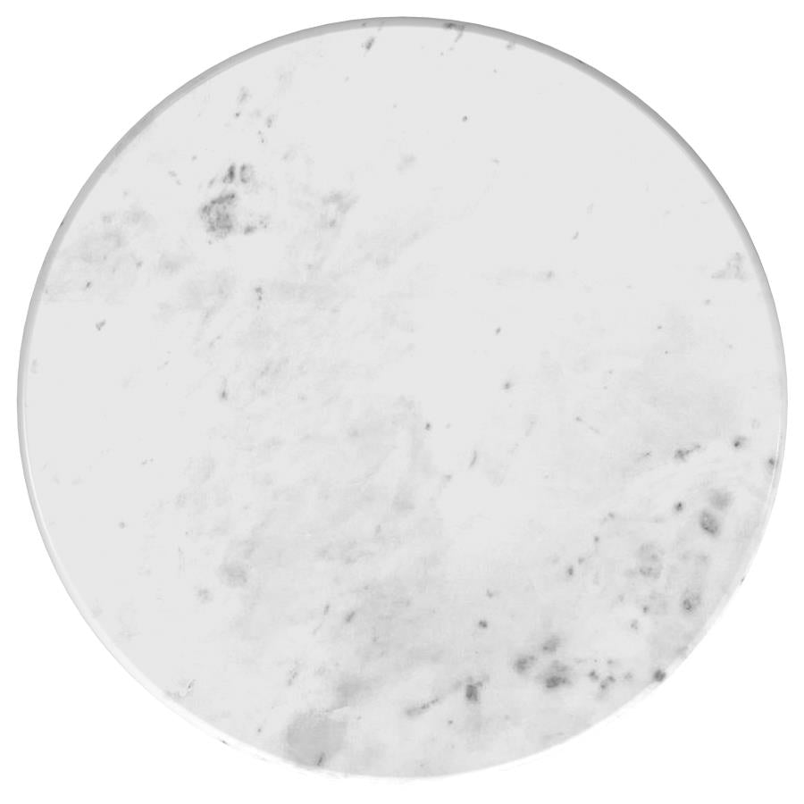 Home & Sleep Outlet - Baldwin Round Marble Top Side Table White and Gold