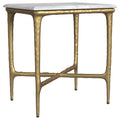 Home & Sleep Outlet - Baldwin Rectangular Marble Top Side Table White and Gold