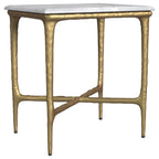 Home & Sleep Outlet - Baldwin Rectangular Marble Top Side Table White and Gold