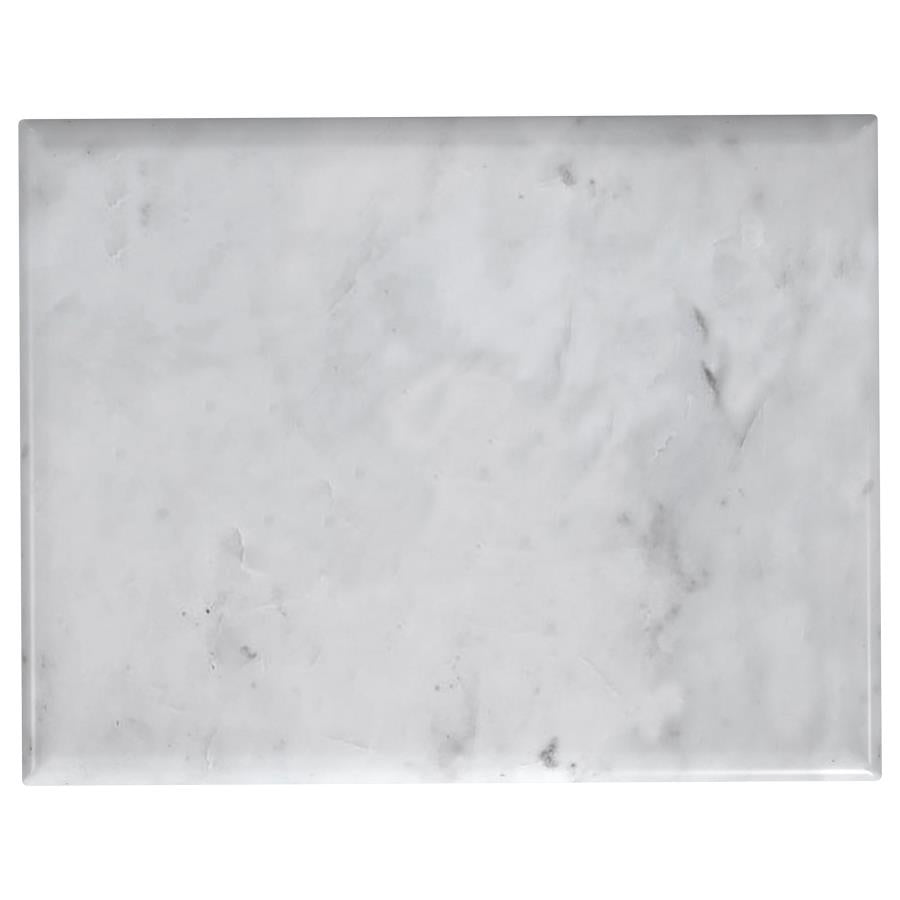 Home & Sleep Outlet - Baldwin Rectangular Marble Top Side Table White and Gold