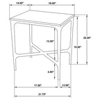 Home & Sleep Outlet - Baldwin Rectangular Marble Top Side Table White and Gold